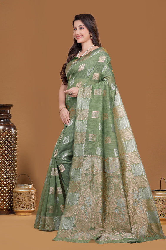 Self Design woven saree